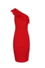 Red Asymmetric Frill Midi Dress sold by AX Paris
