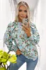 Blue Floral Print High Neck Wide Sleeve Top sold by AX Paris