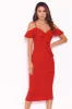 Red Midi Dress With Frill Detail sold by AX Paris