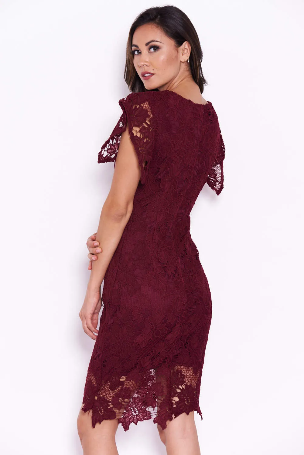 Plum Crochet Midi Dress sold by AX Paris product image thumbnail 3
