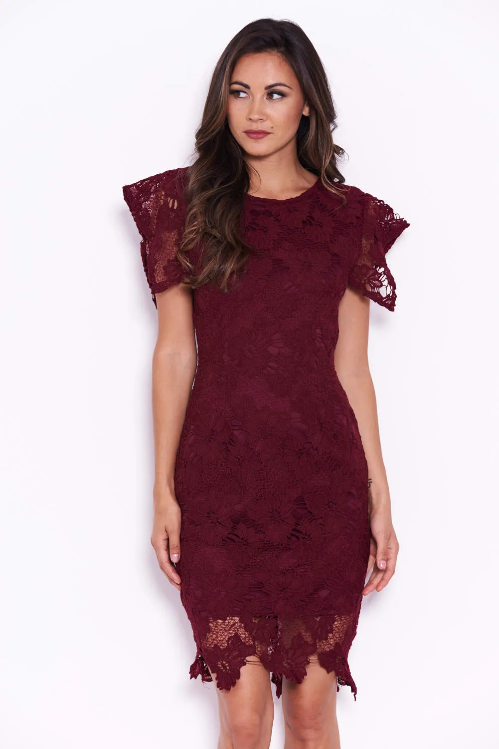 Plum Crochet Midi Dress sold by AX Paris product image thumbnail 4