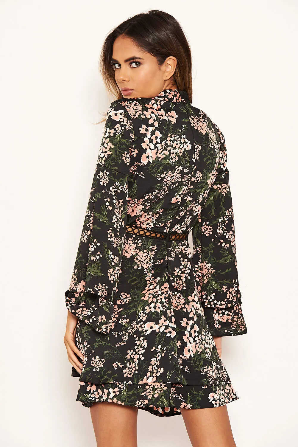 Black Floral Frill Skirt Dress sold by AX Paris product image thumbnail 5