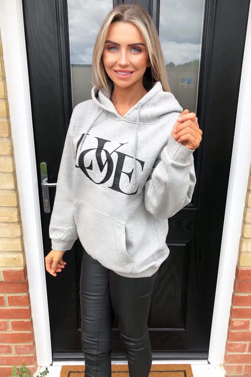 Grey Love Hoodie sold by AX Paris product image thumbnail 3