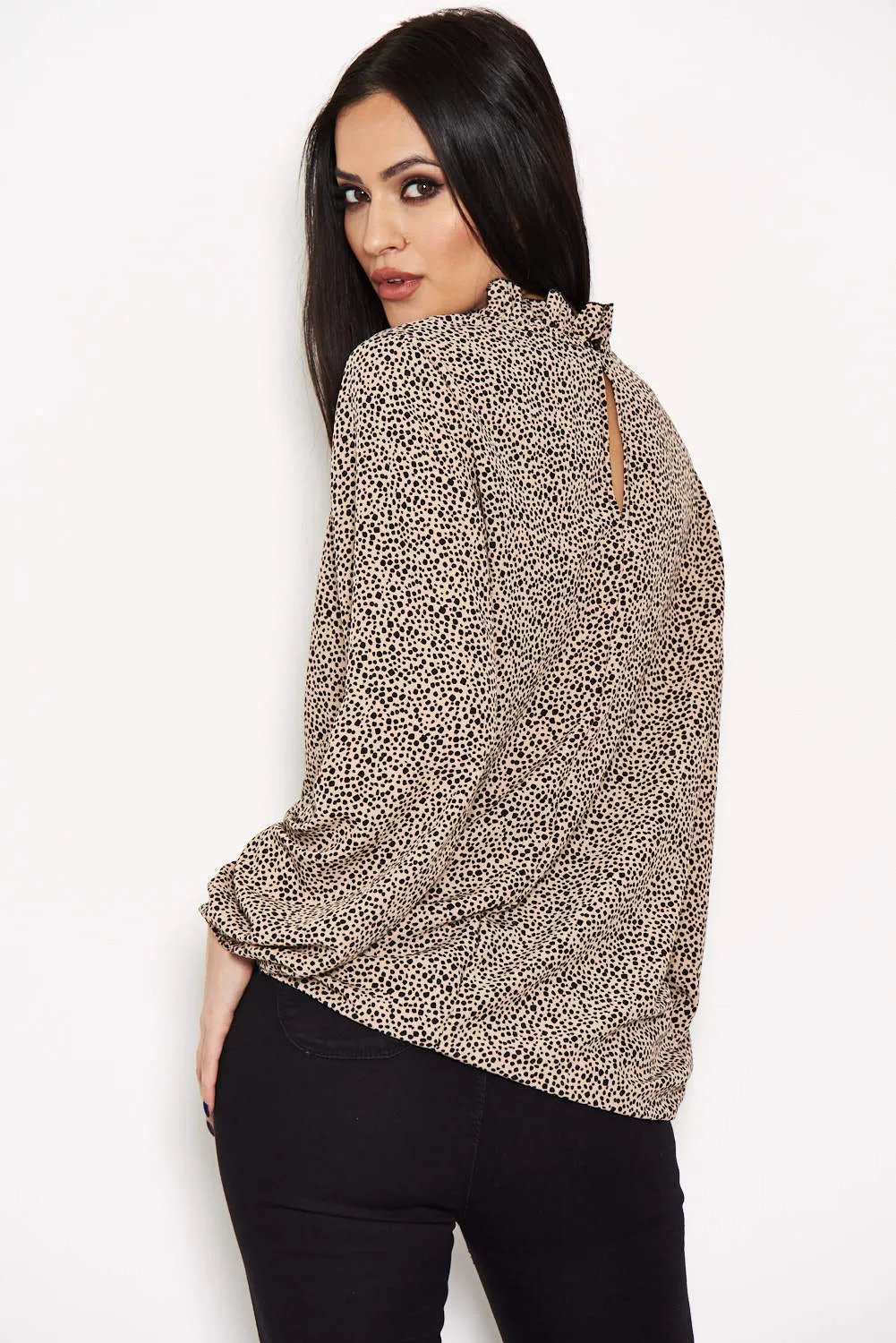 Spotty High Neck Frill Top sold by AX Paris product image thumbnail 3