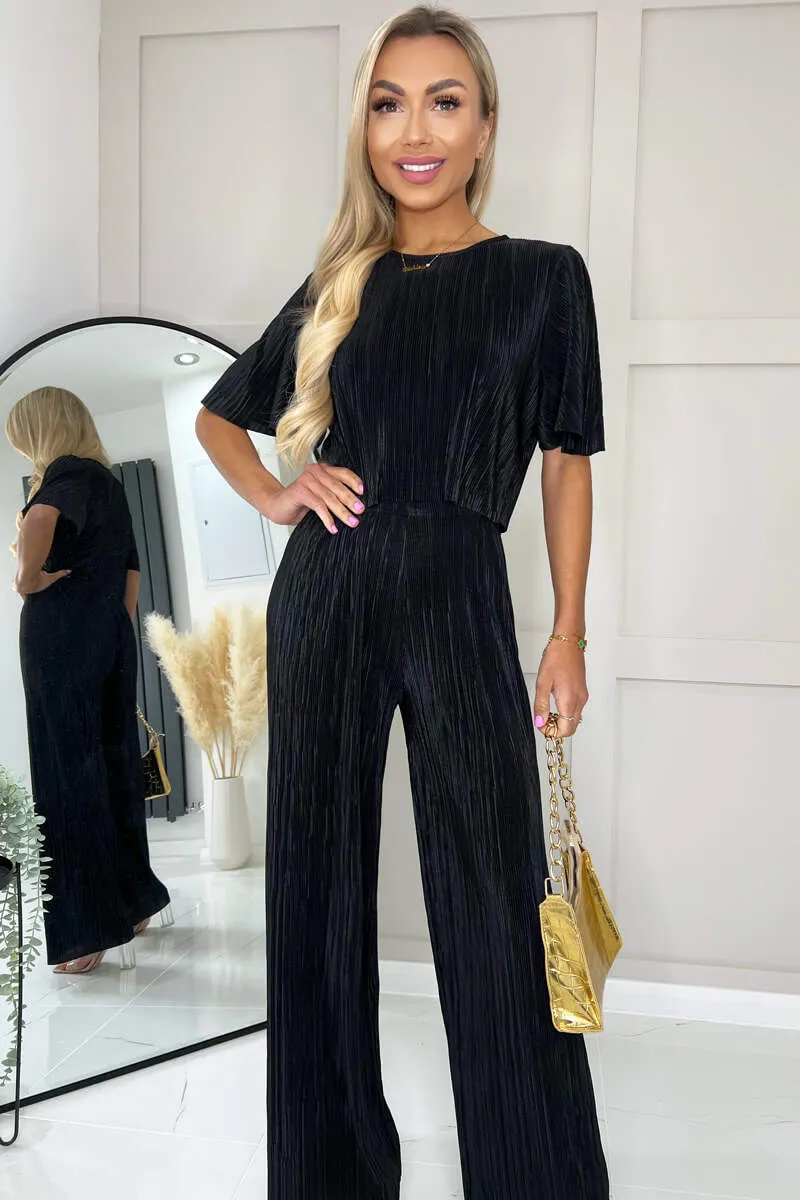 Black Plisse Crop Top sold by AX Paris product image thumbnail 4