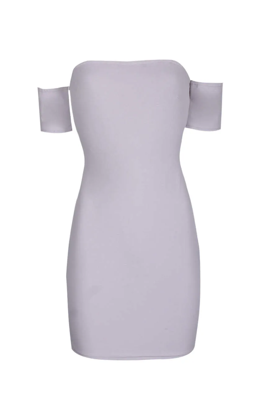 Silver Off The Shoulder Mini Dress sold by AX Paris product image thumbnail 4