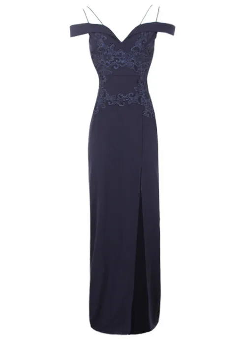 Navy Crochet Detail Double Strap Maxi Dress sold by AX Paris product image thumbnail 4