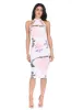 Cream Floral Mesh Bodycon Dress sold by AX Paris
