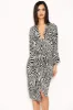 Zebra Print Wrap Dress sold by AX Paris