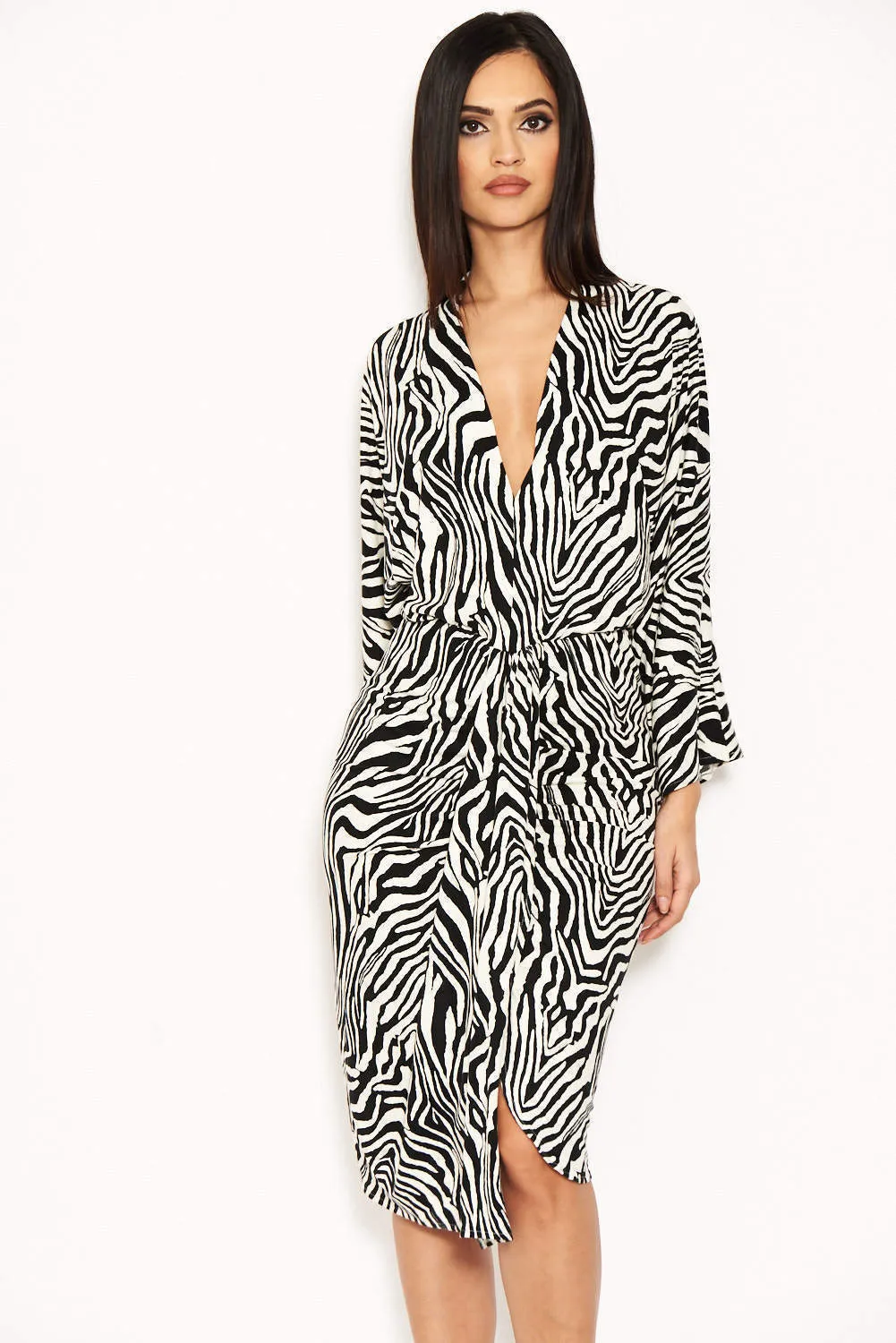 Zebra Print Wrap Dress sold by AX Paris product image thumbnail 4