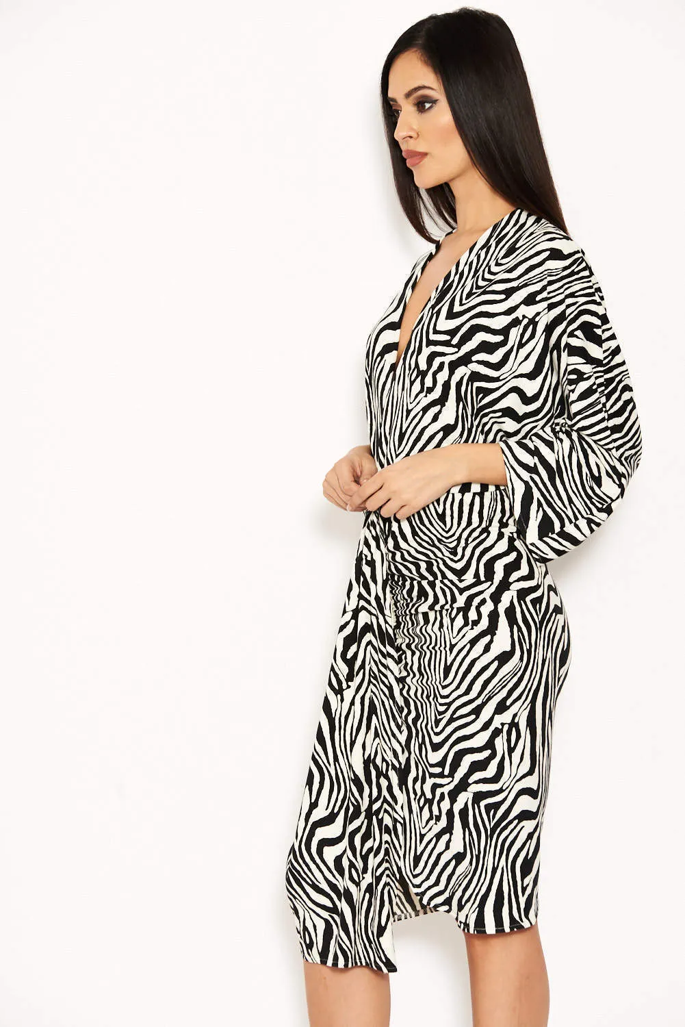 Zebra Print Wrap Dress sold by AX Paris product image thumbnail 5