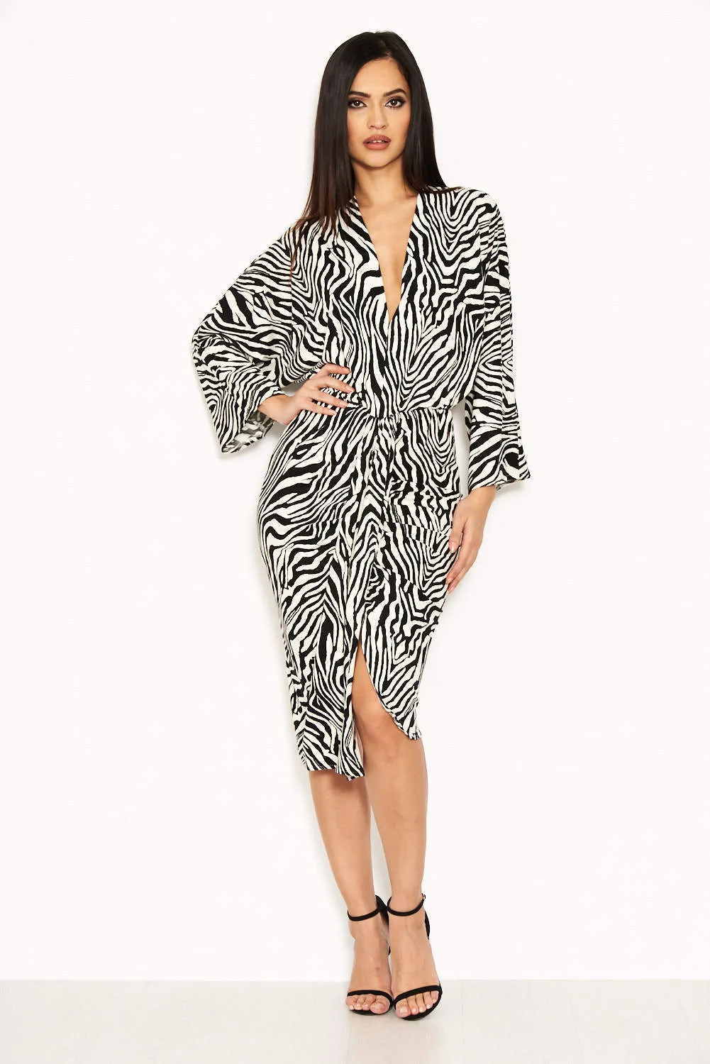 Zebra Print Wrap Dress sold by AX Paris product image thumbnail 2