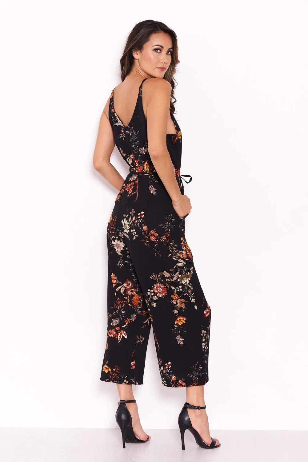 Black Floral V Neck Jumpsuit sold by AX Paris product image thumbnail 3