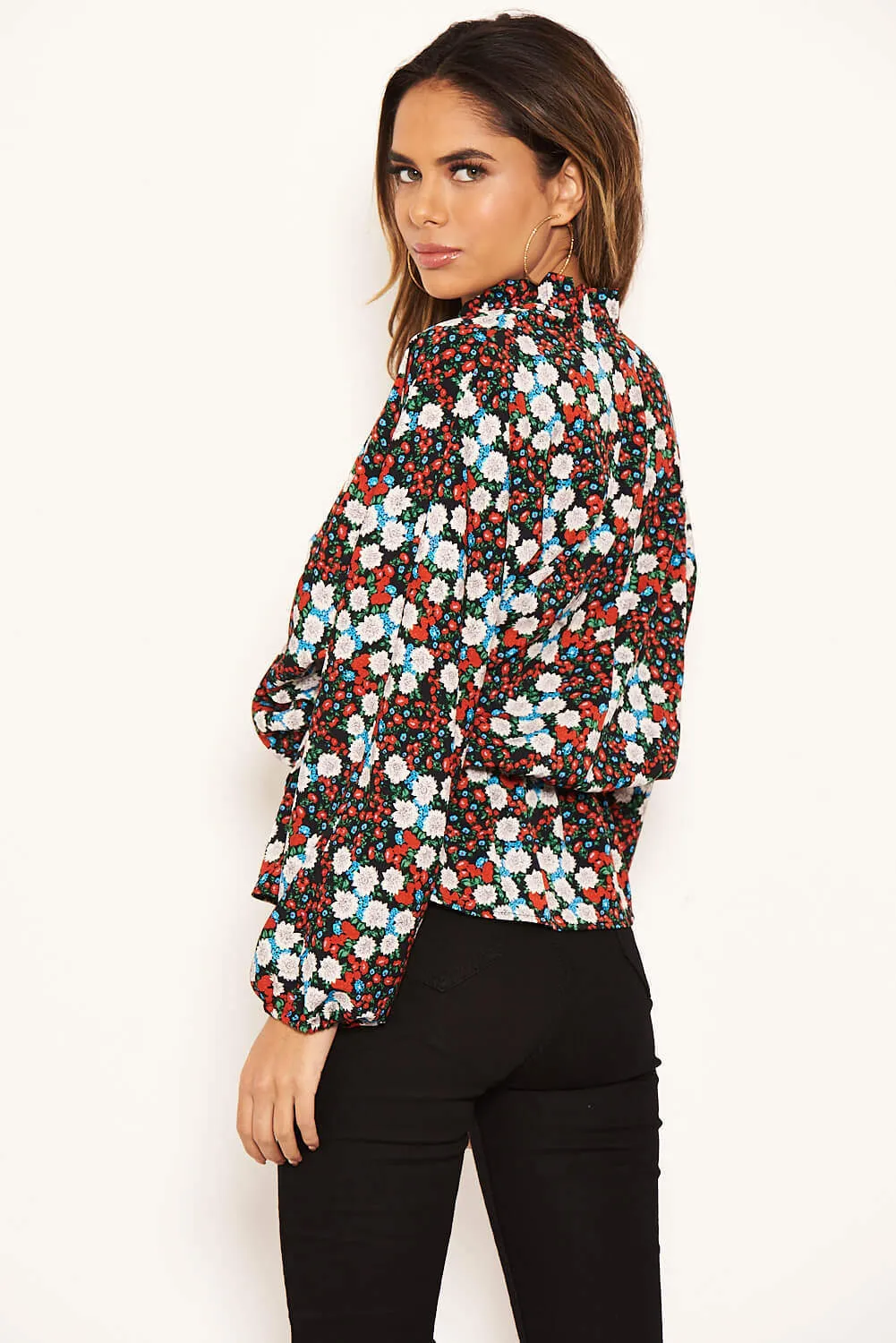 Red Floral Wrap Over Top sold by AX Paris product image thumbnail 4