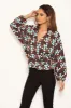 Red Floral Wrap Over Top sold by AX Paris
