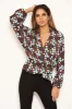 Red Floral Wrap Over Top sold by AX Paris