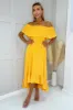 Yellow Bardot Style Midi Dress sold by AX Paris