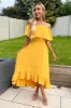 Yellow Bardot Style Midi Dress sold by AX Paris