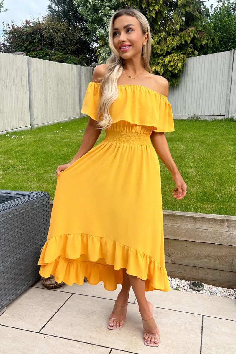 Yellow Bardot Style Midi Dress sold by AX Paris product image thumbnail 3