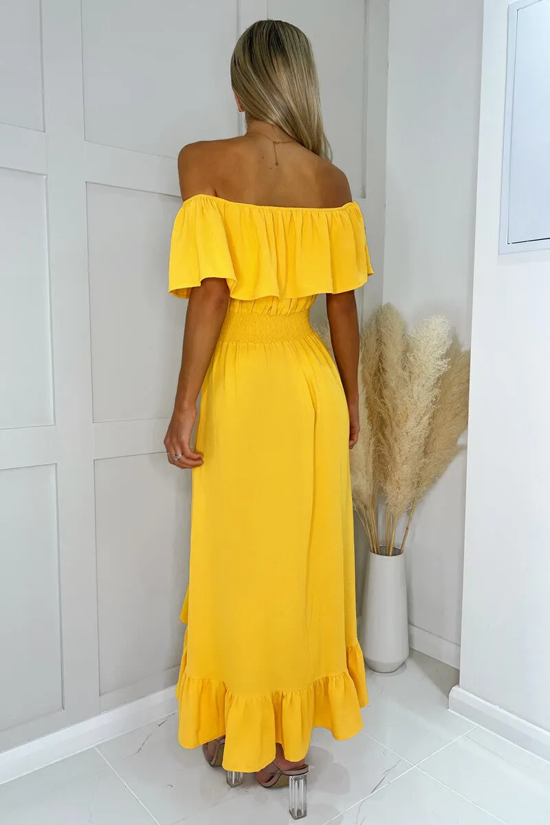 Yellow Bardot Style Midi Dress sold by AX Paris product image thumbnail 4
