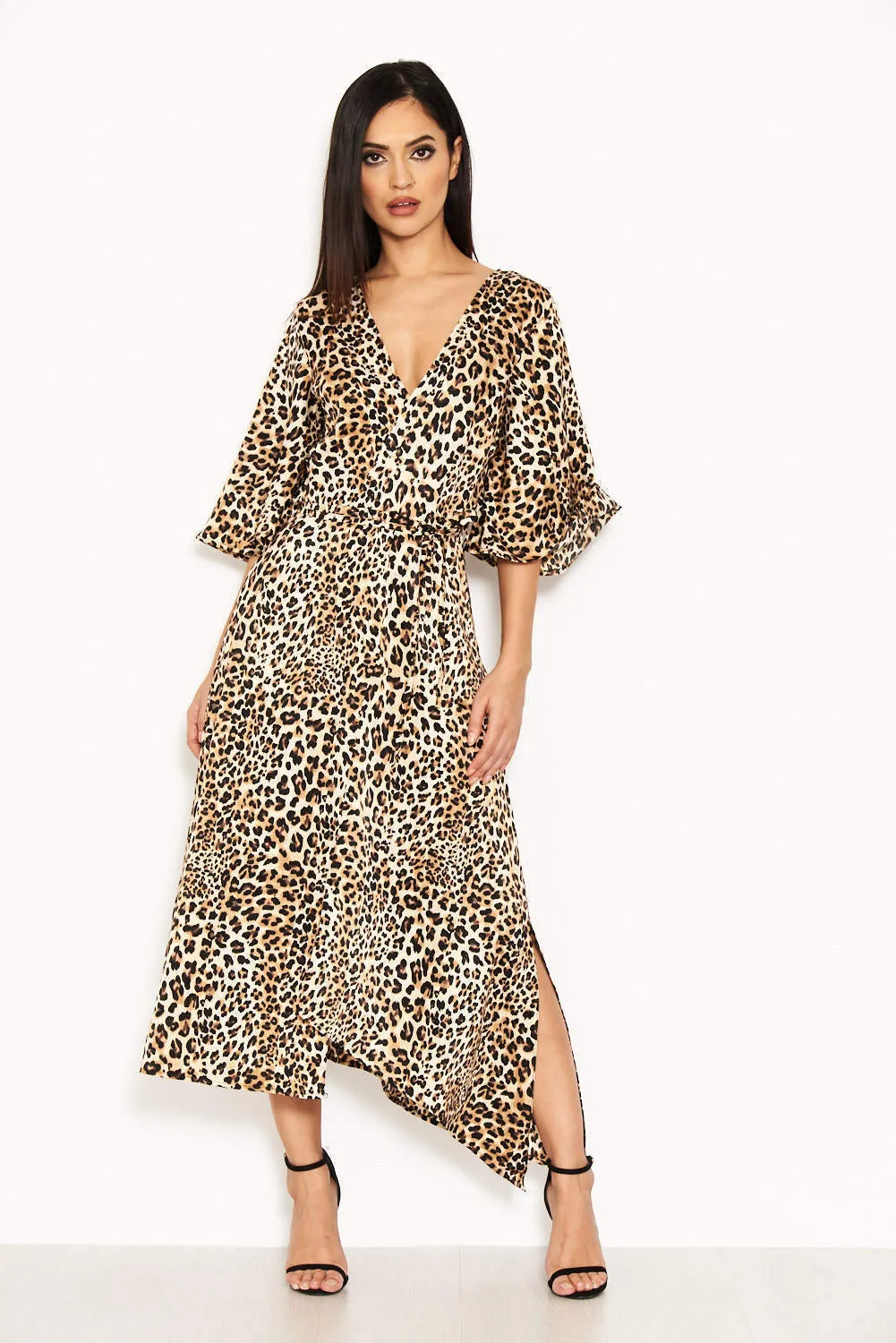Animal Printed Maxi Dress With Tie Waist sold by AX Paris