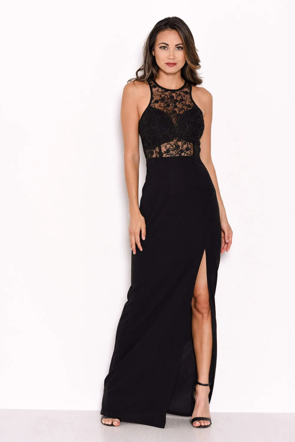 Black Lace Top Maxi Dress sold by AX Paris product image thumbnail 2