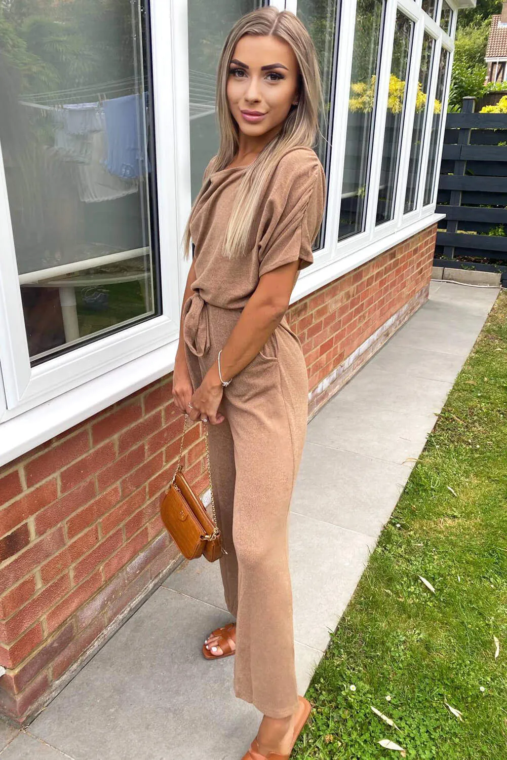 Camel Knitted Jumpsuit sold by AX Paris product image thumbnail 3