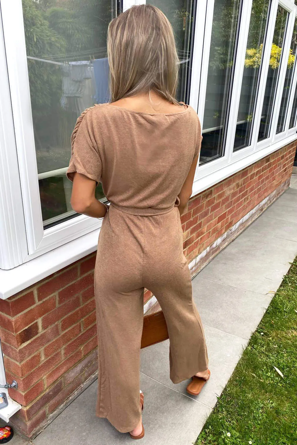 Camel Knitted Jumpsuit sold by AX Paris product image thumbnail 4
