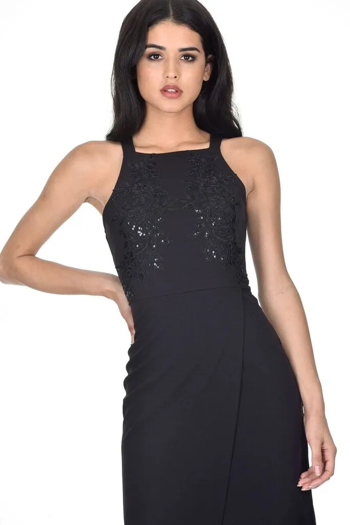 Black Wrap Embellished Maxi Dress sold by AX Paris product image thumbnail 3