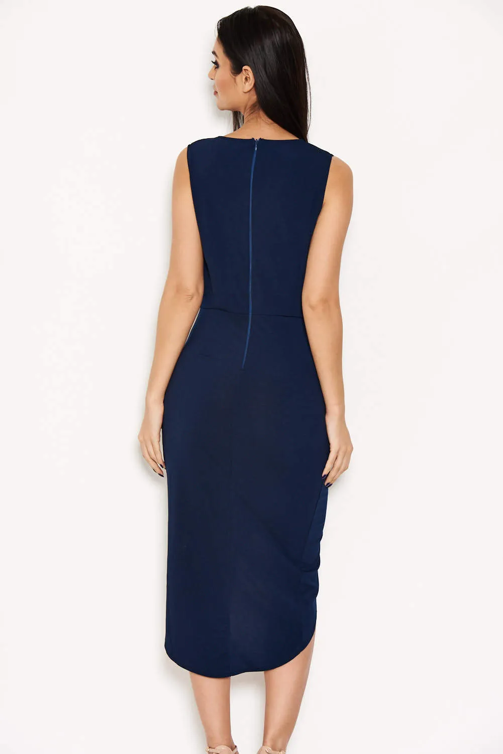 Navy Wrap Bodycon Dress sold by AX Paris product image thumbnail 3