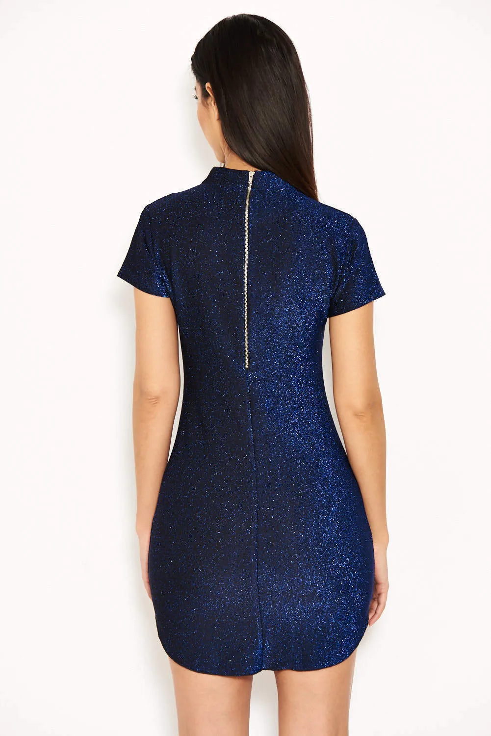 Blue Glitter Mini Dress sold by AX Paris product image thumbnail 3