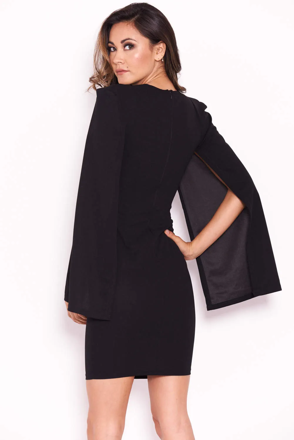 Black Split Sleeve Mini Dress sold by AX Paris product image thumbnail 3