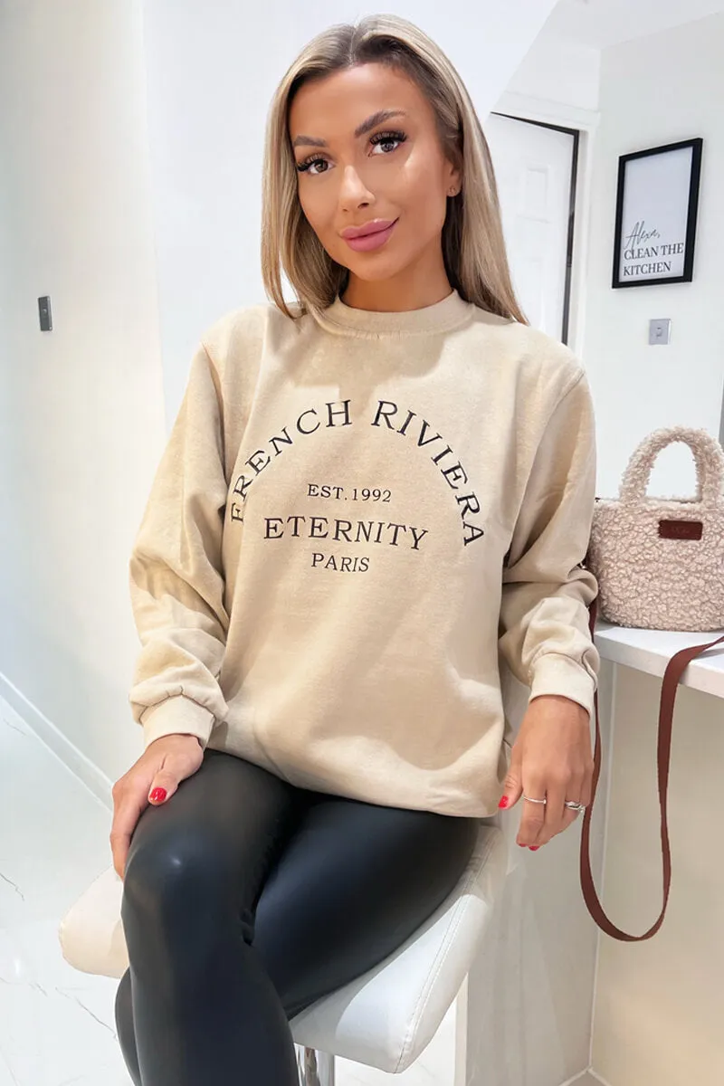 Stone French Riviera Slogan Sweatshirt sold by AX Paris product image thumbnail 2