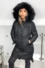 Black Padded Long-line Puffer Coat sold by AX Paris