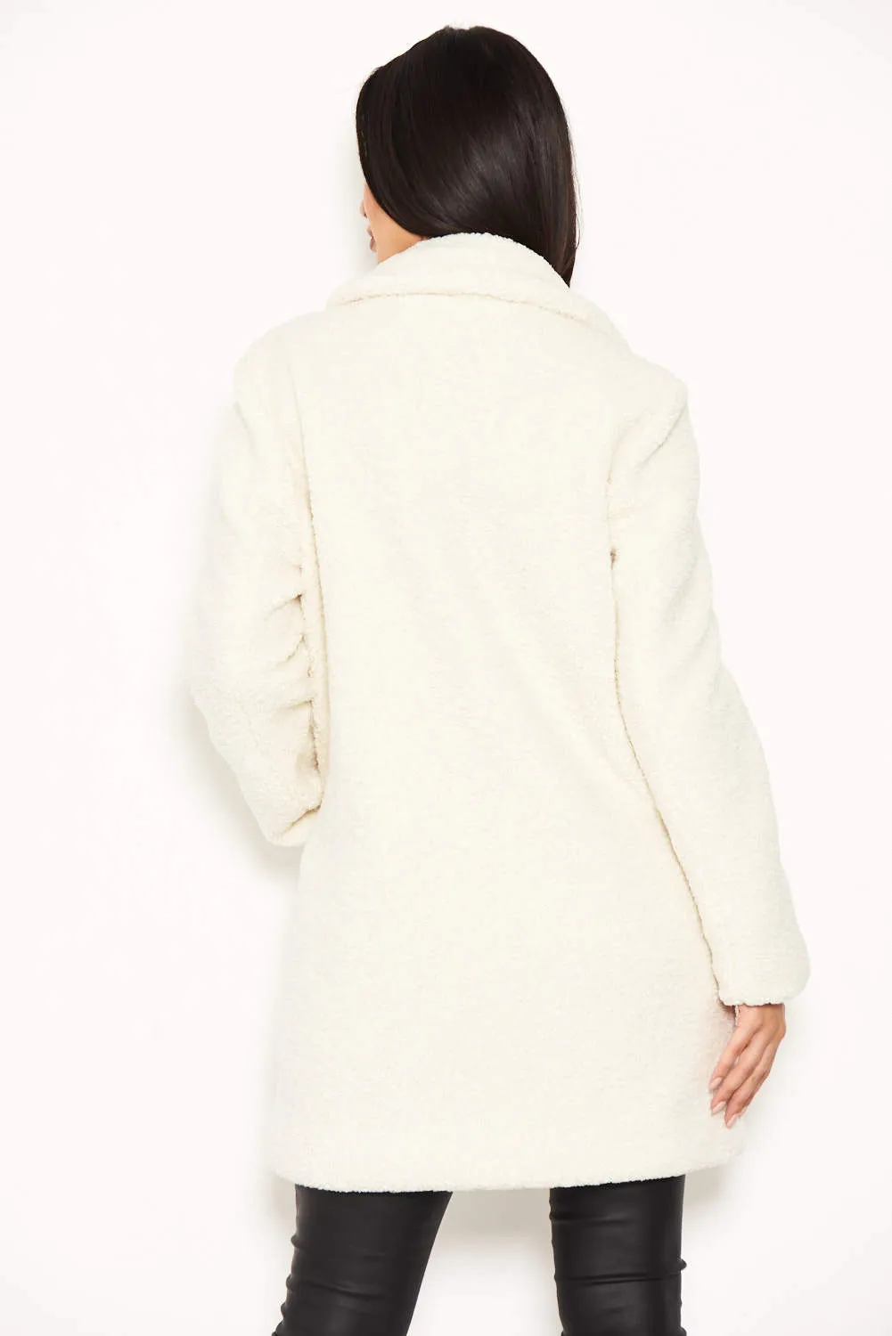 White Teddy Faux Fur Coat sold by AX Paris product image thumbnail 3