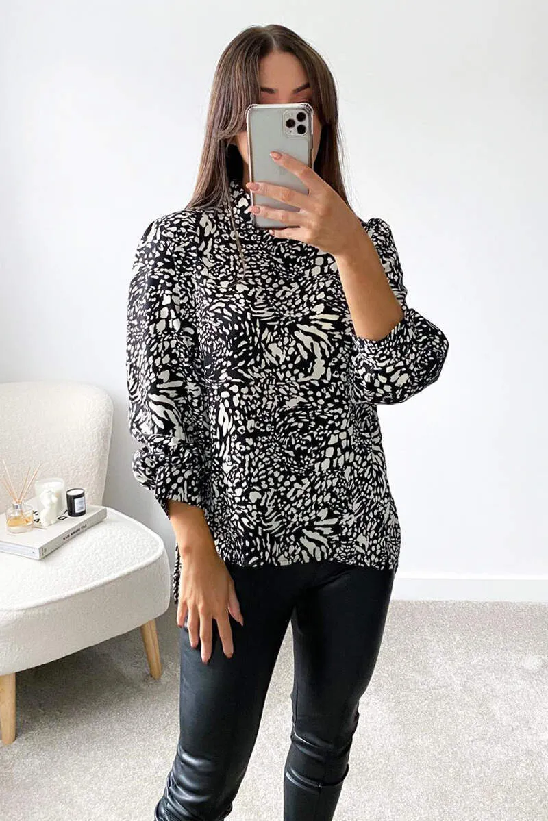Black Printed Wide Sleeve Cuff Top sold by AX Paris product image thumbnail 5