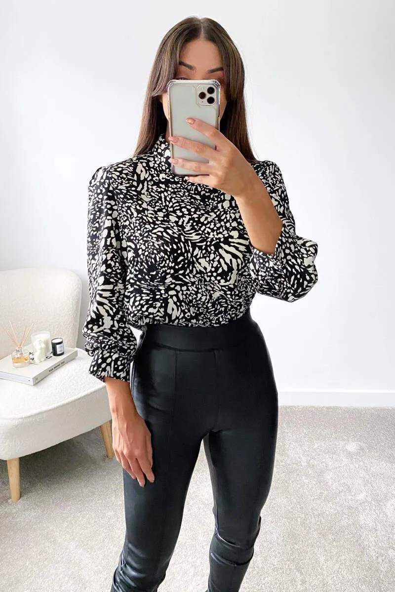 Black Printed Wide Sleeve Cuff Top sold by AX Paris product image thumbnail 3