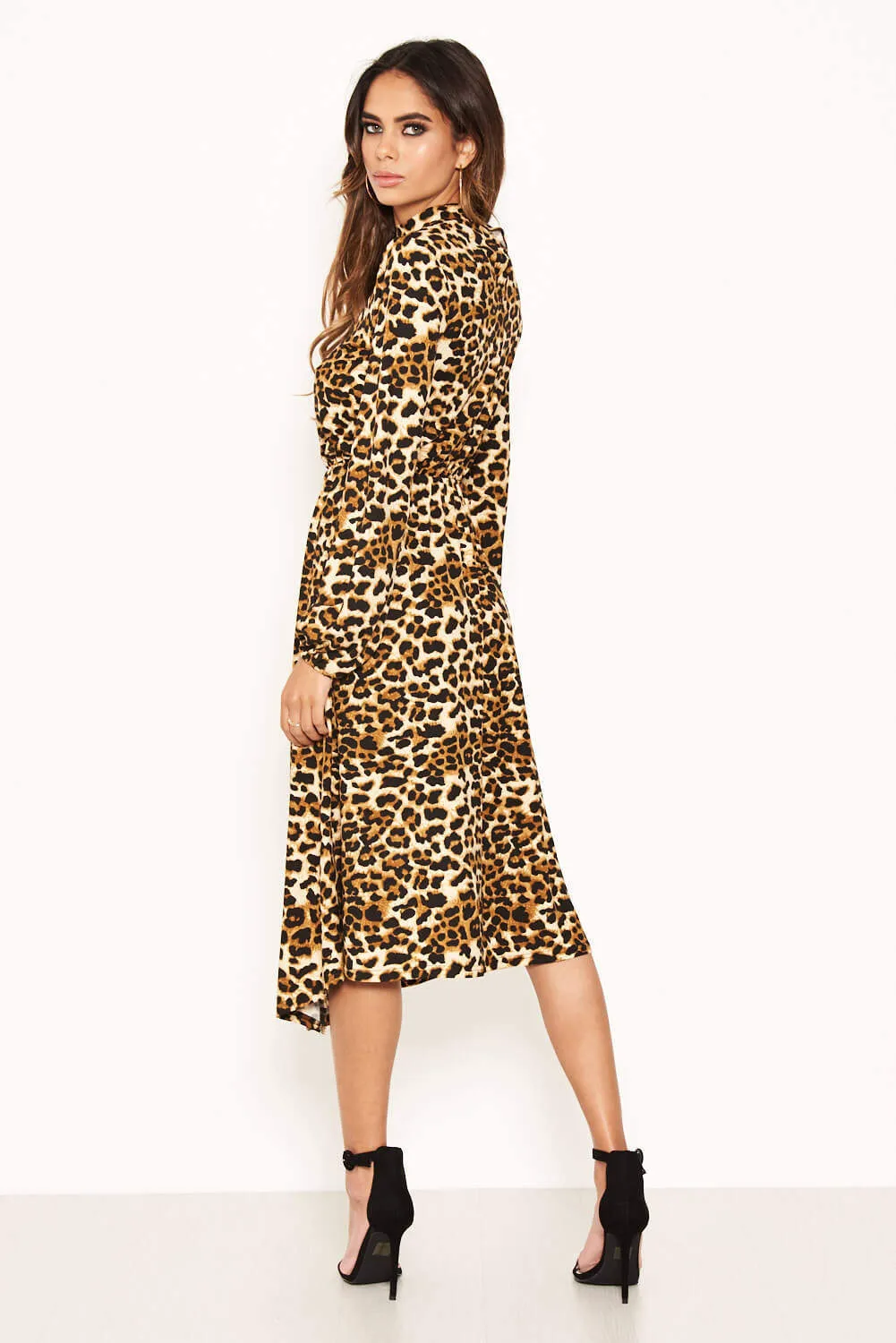Leopard Print Side Split Midi Dress sold by AX Paris product image thumbnail 5