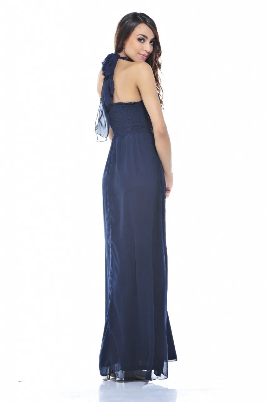 Jewel Halter Neck Maxi Dress sold by AX Paris product image thumbnail 4