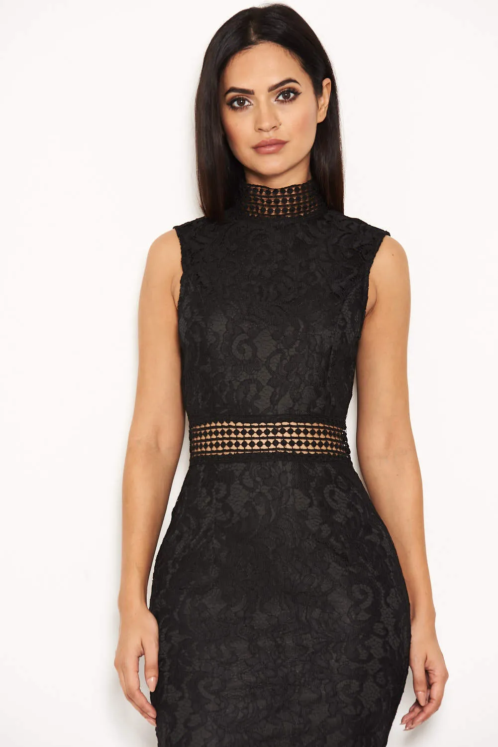 Black Lace Midi Dress sold by AX Paris product image thumbnail 4