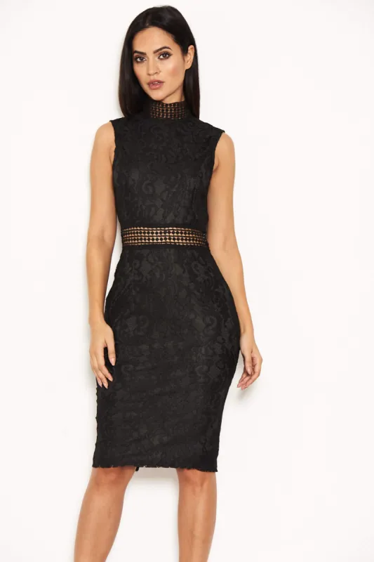 Black Lace Midi Dress sold by AX Paris