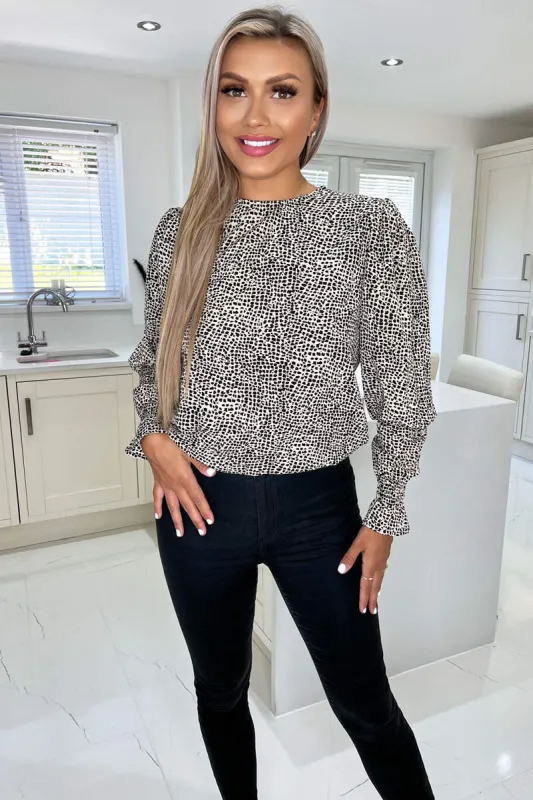 Stone Printed Long Sleeve Top sold by AX Paris