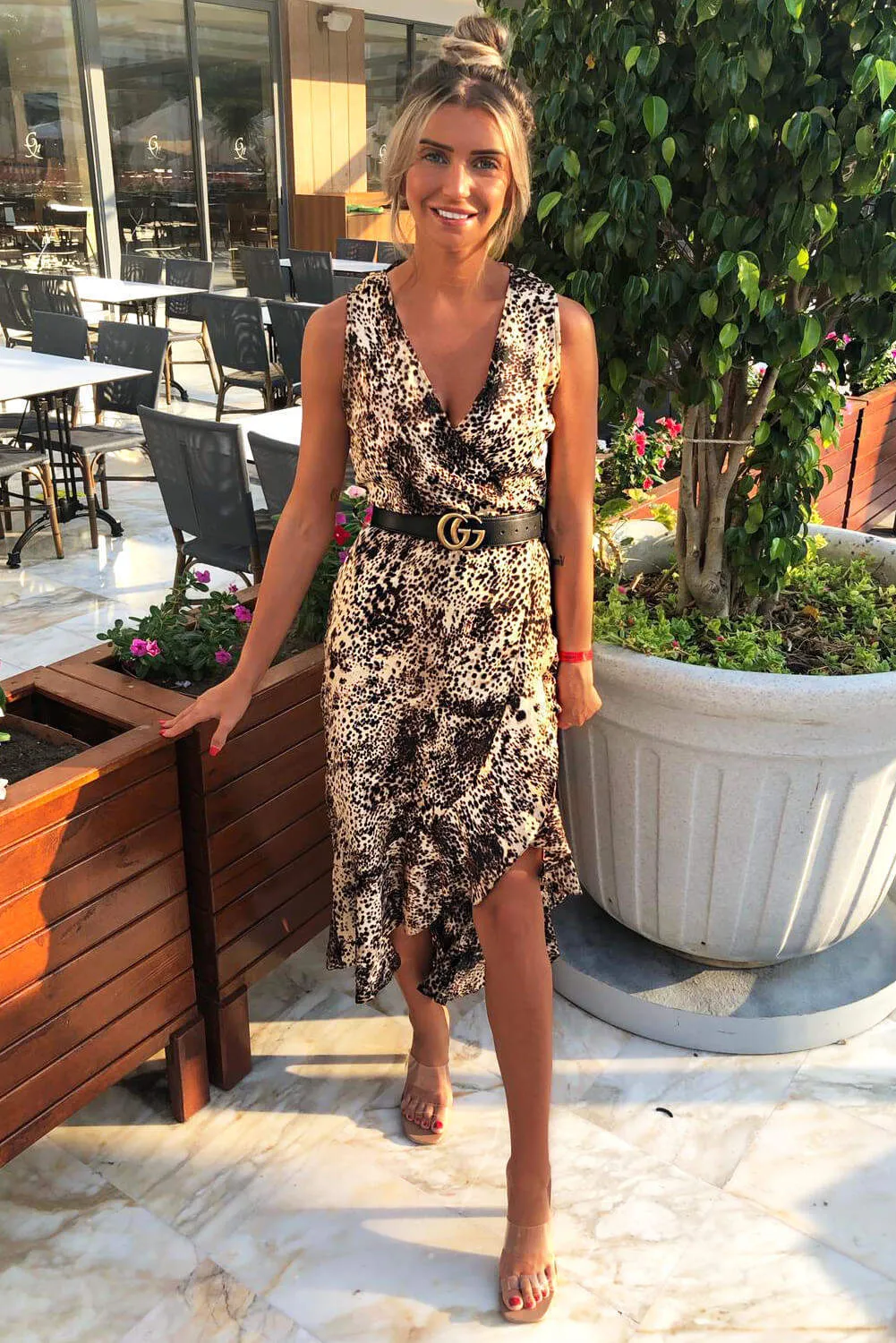 Animal Print Wrap Frill Hem Maxi Dress sold by AX Paris product image thumbnail 2