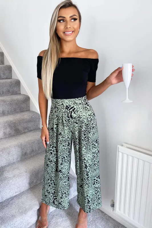 Black 2 in 1 Mint Printed Jumpsuit sold by AX Paris