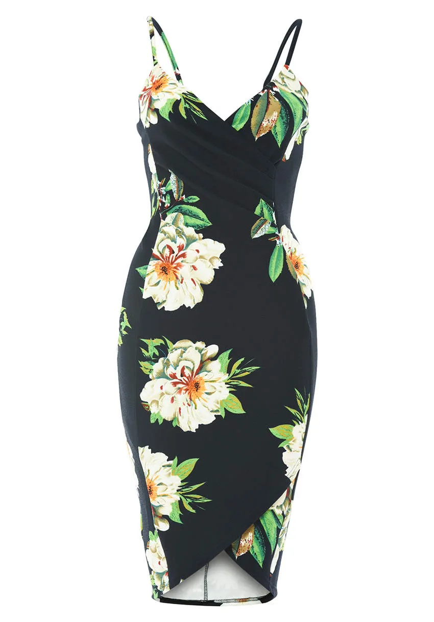 Floral Wrap Front Bodycon Dress sold by AX Paris product image thumbnail 4