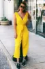 Yellow Culotte Pleated Tie-Waist Jumpsuit sold by AX Paris
