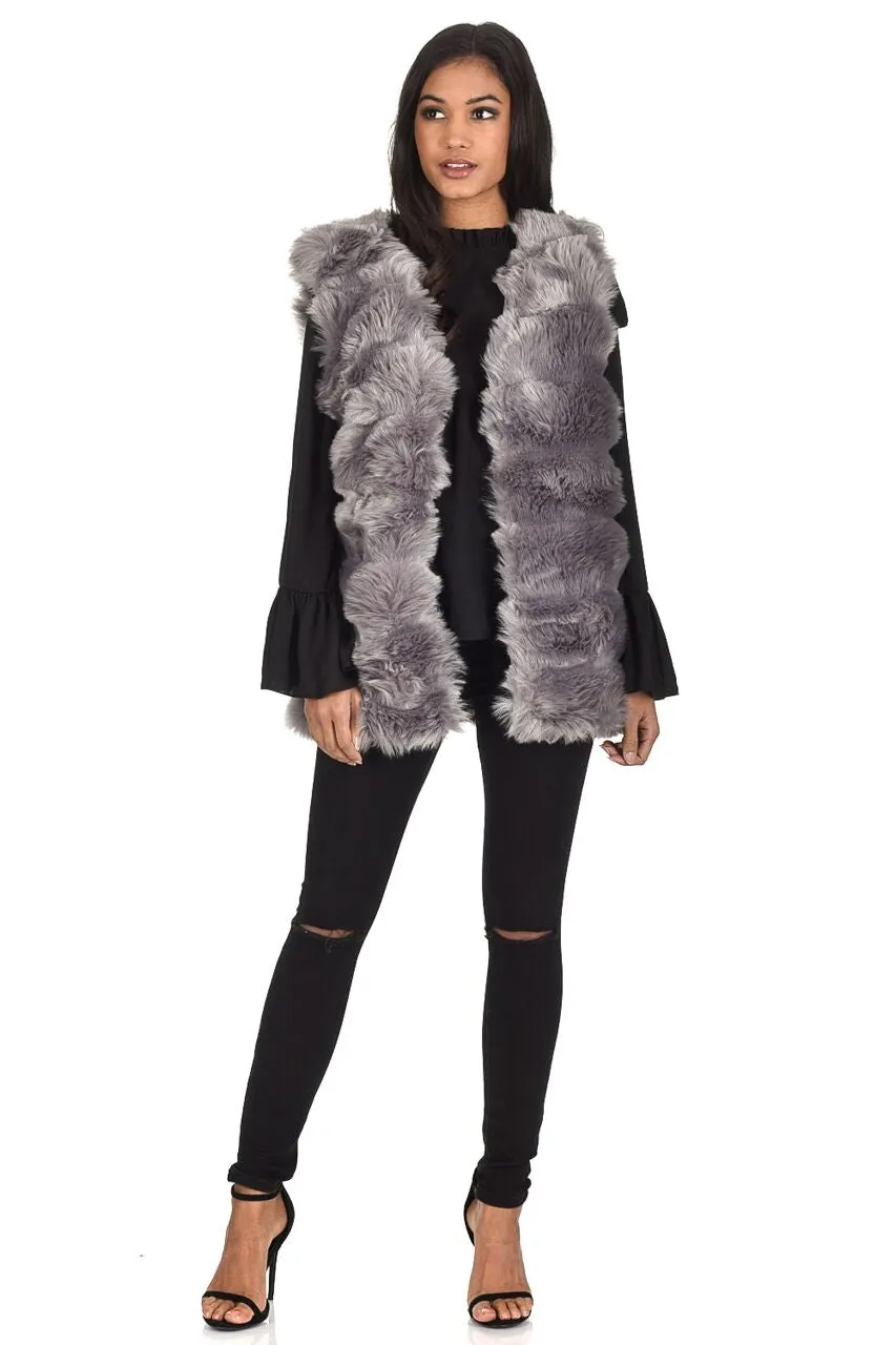 Grey Faux Fur Gilet sold by AX Paris product image thumbnail 2
