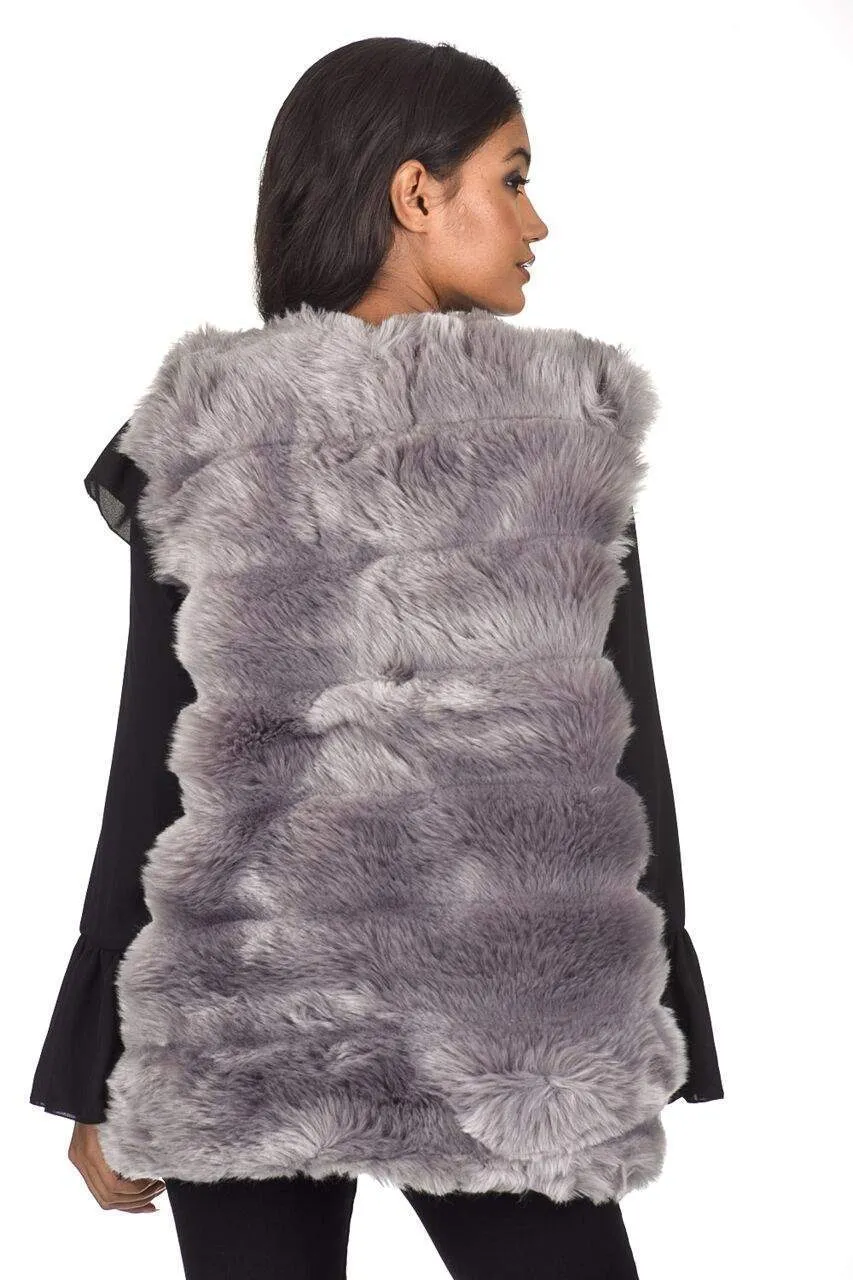 Grey Faux Fur Gilet sold by AX Paris product image thumbnail 3