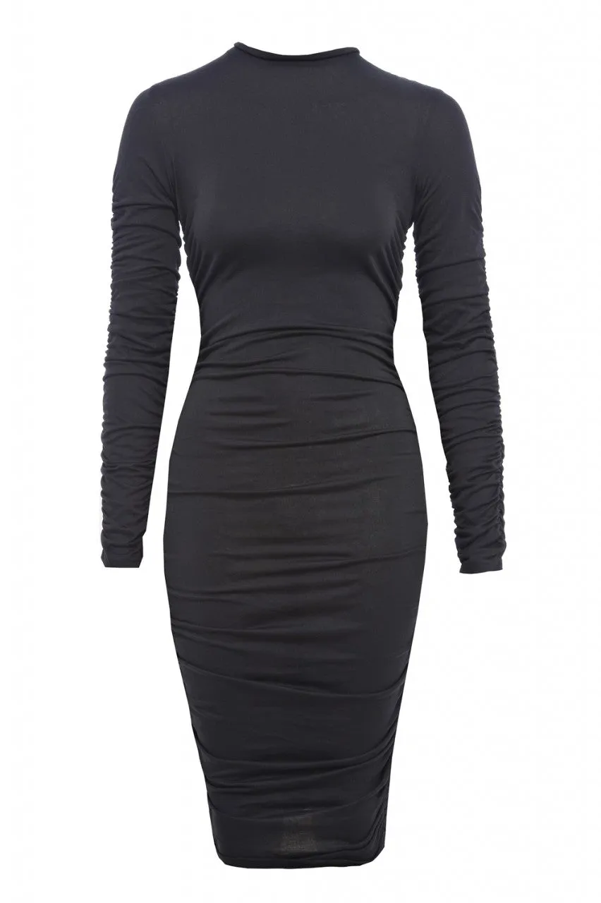 Ruched Long Sleeved Bodycon Dress sold by AX Paris product image thumbnail 4
