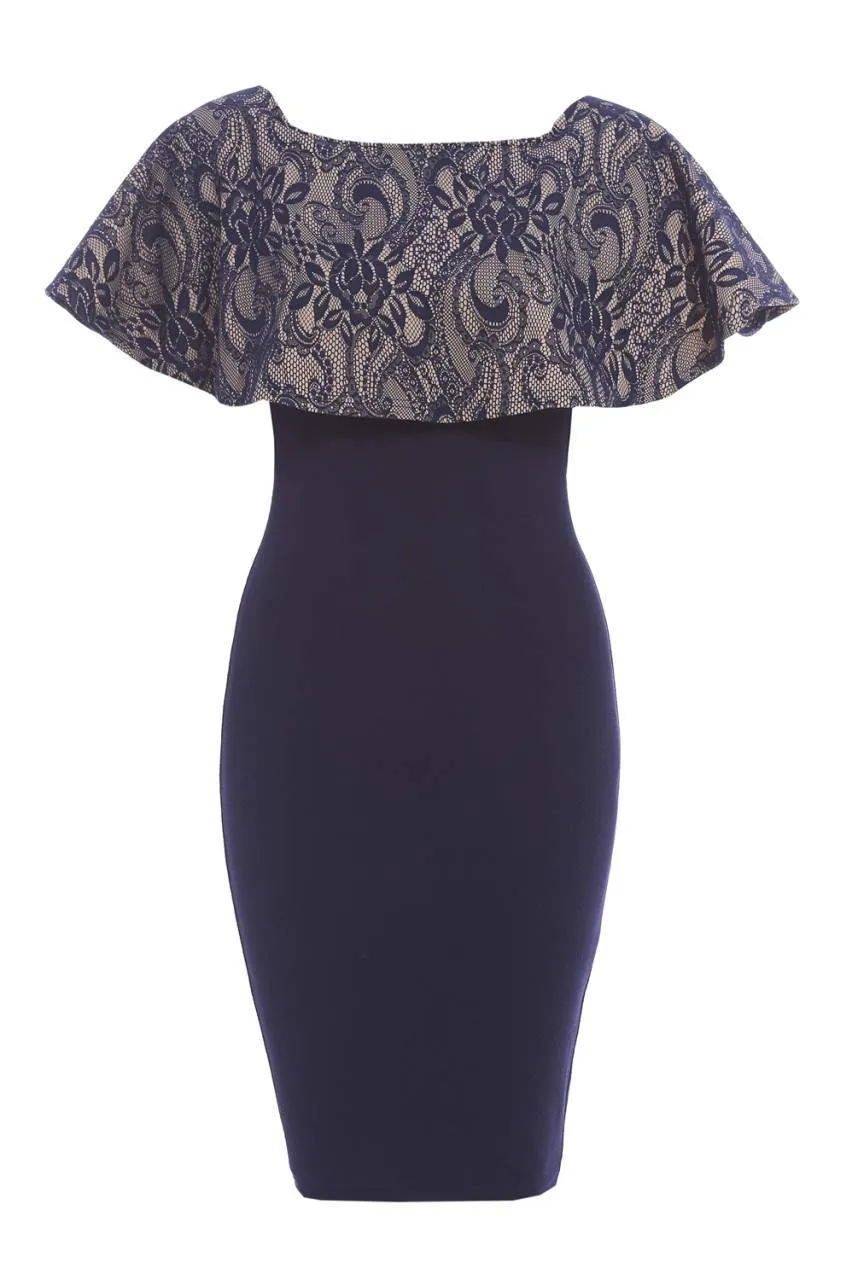 Bonded Lace Overlay Midi Dress sold by AX Paris product image thumbnail 5